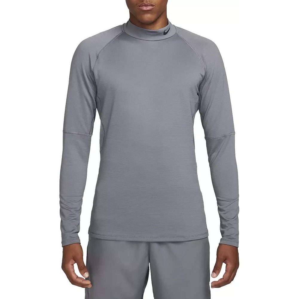 Nike Men's Pro Dri-FIT Warm Mock Neck Long Sleeve Shirt Smoke Grey S